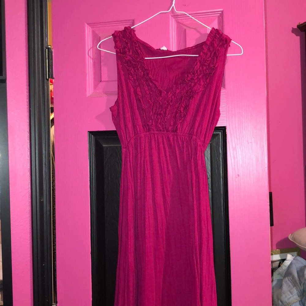 Pink ruffled dress
